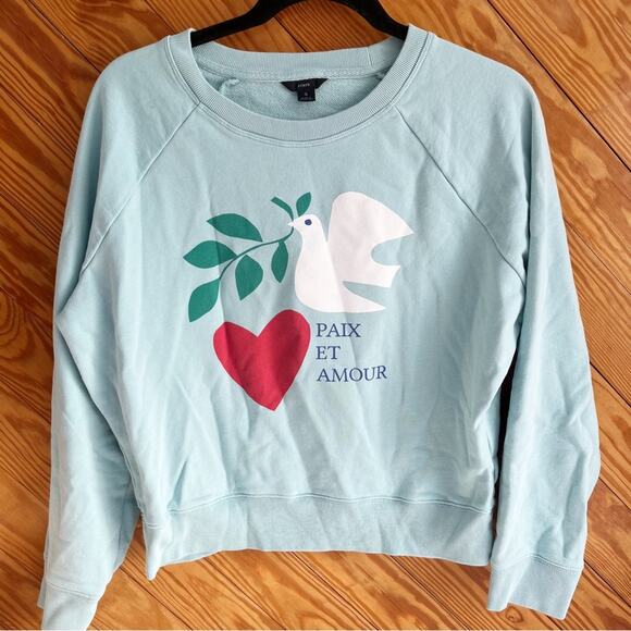 J. Crew Tops - J. Crew Dove Heart Sweatshirt in original cotton terry